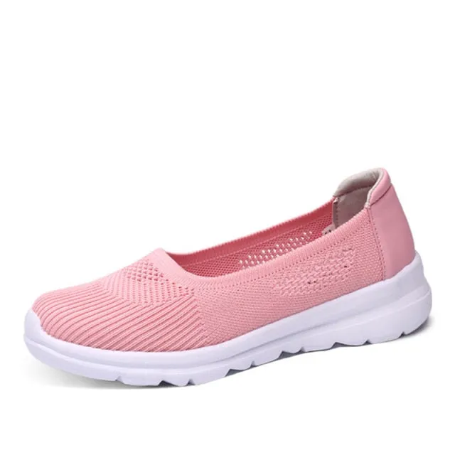 Women's Flat Shoes Casual Loafers  Light Sneakers Breathable Women Slip on Shoe Ladies Vulcanized Footwear Walking Comfort