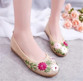 Women's Spring Casual Cotton Embroidered Flats